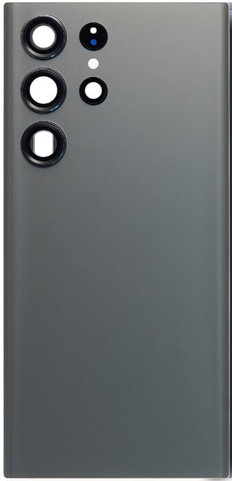 (Gray) For Galaxy S23 Ultra | Back Glass With Camera Lens (Black) (No Logo) — image 1
