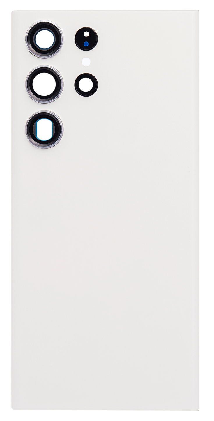 (Cream White) Galaxy S23 Ultra  | Back Glass With Camera Lens (Black) (No Logo) — image 1