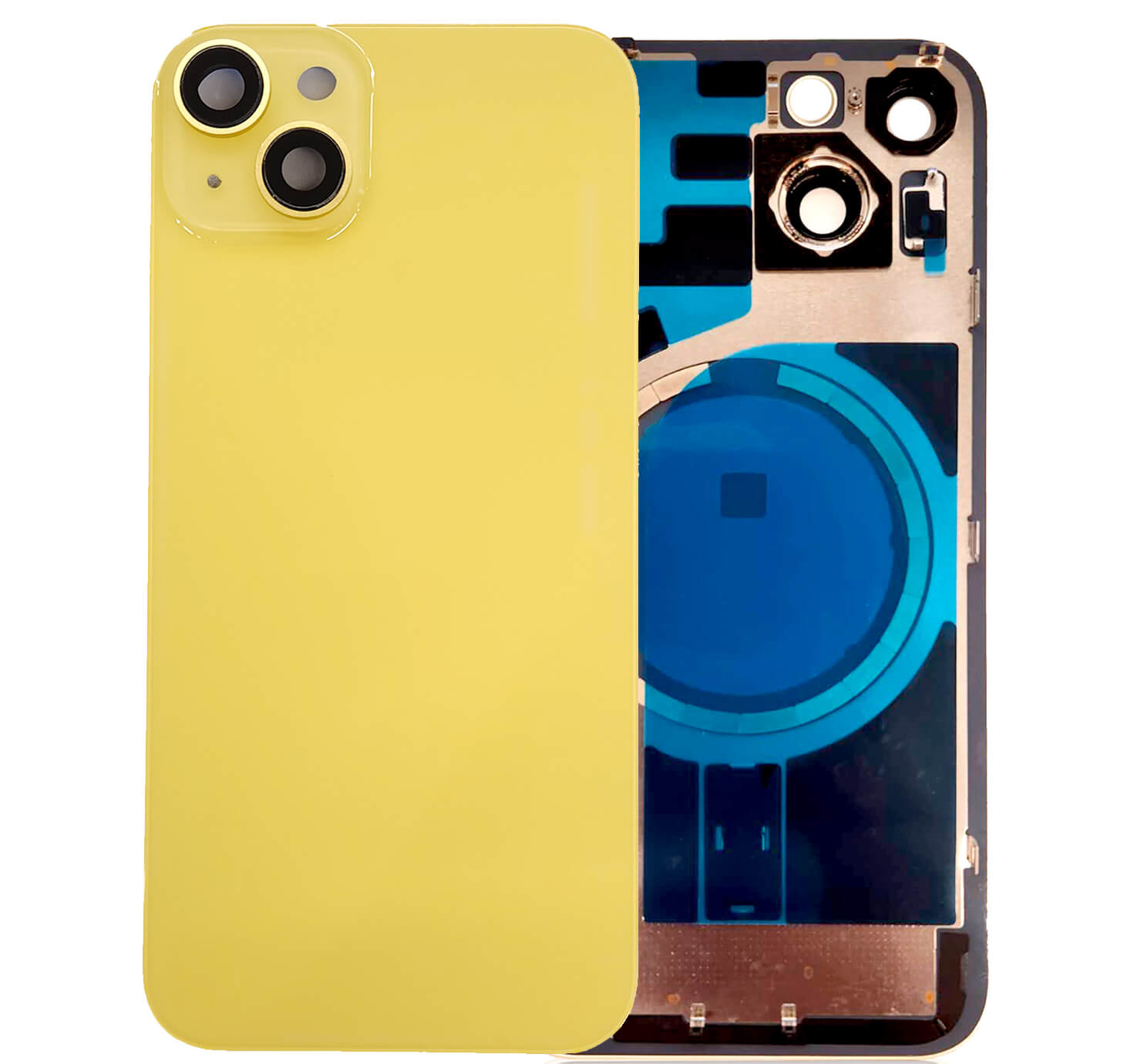 (Yellow) For iPhone 14  | Back Glass With Magnet (No Logo) — image 1