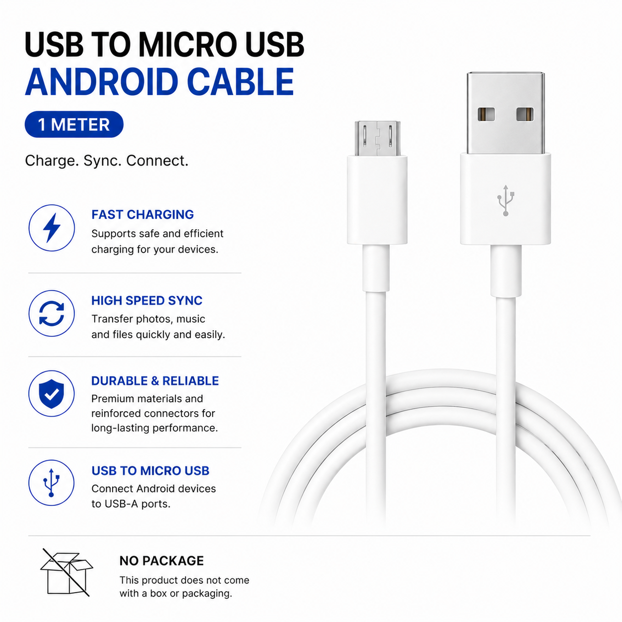(1M) Android micro USB cable