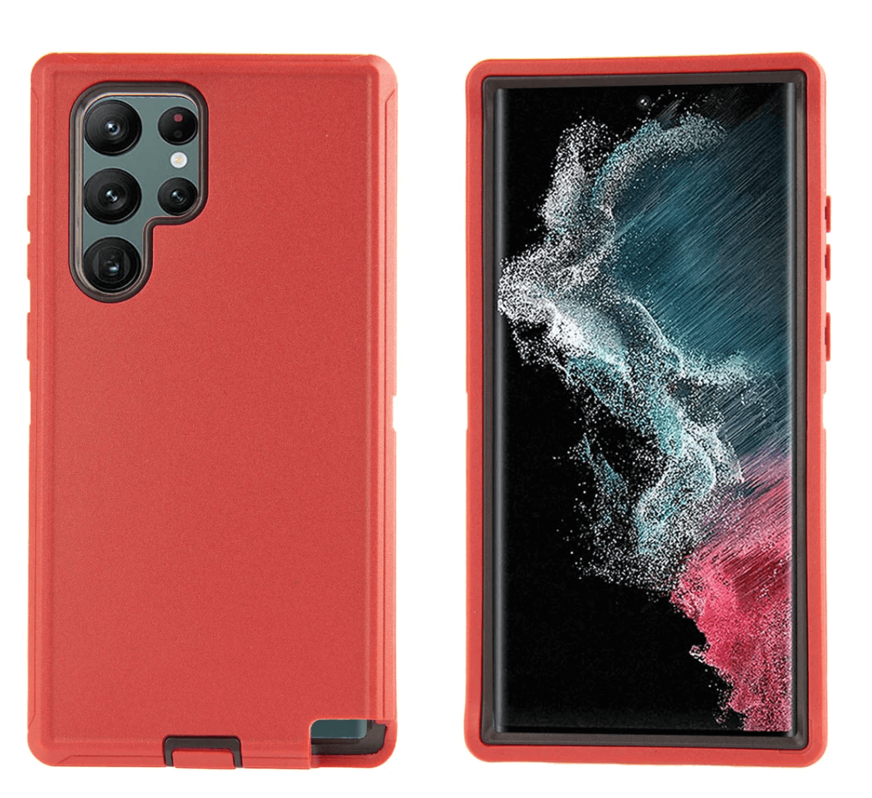 FOR GALAXY S24 ULTRA  | HEAVY DUTY CASE WITH BELT CLIP (RED) — image 1