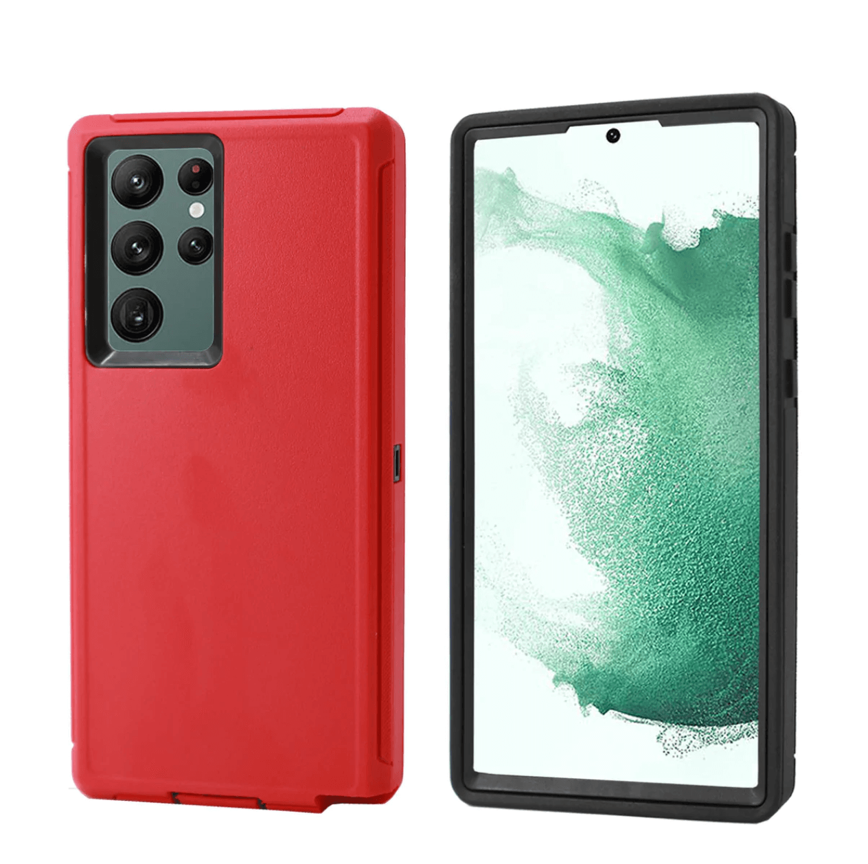 FOR GALAXY S22 ULTRA  | HEAVY DUTY CASE WITH BELT CLIP (RED) — image 1