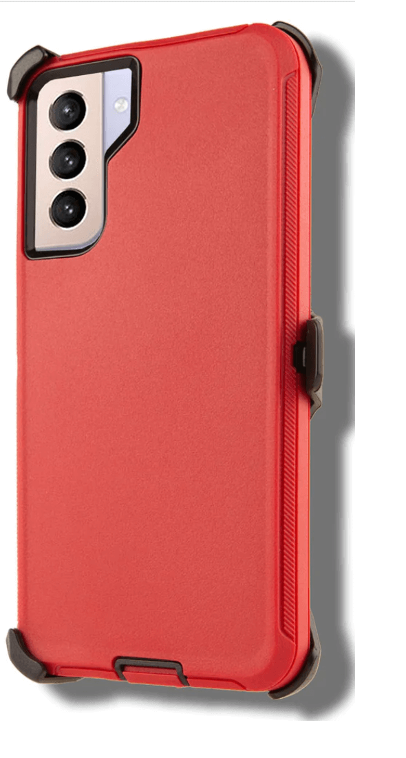 FOR GALAXY S21 PLUS  | HEAVY DUTY CASE WITH BELT CLIP (RED) — image 1