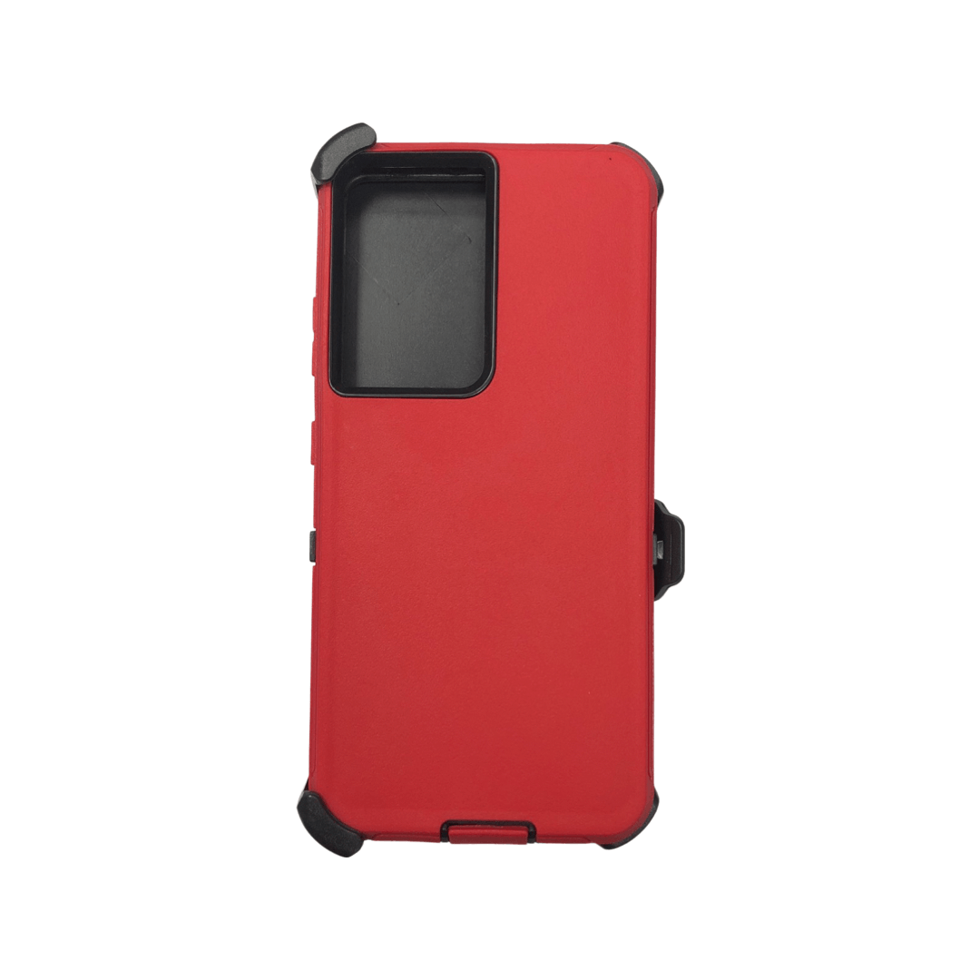 FOR GALAXY S20 PLUS  | HEAVY DUTY CASE WITH BELT CLIP (RED)