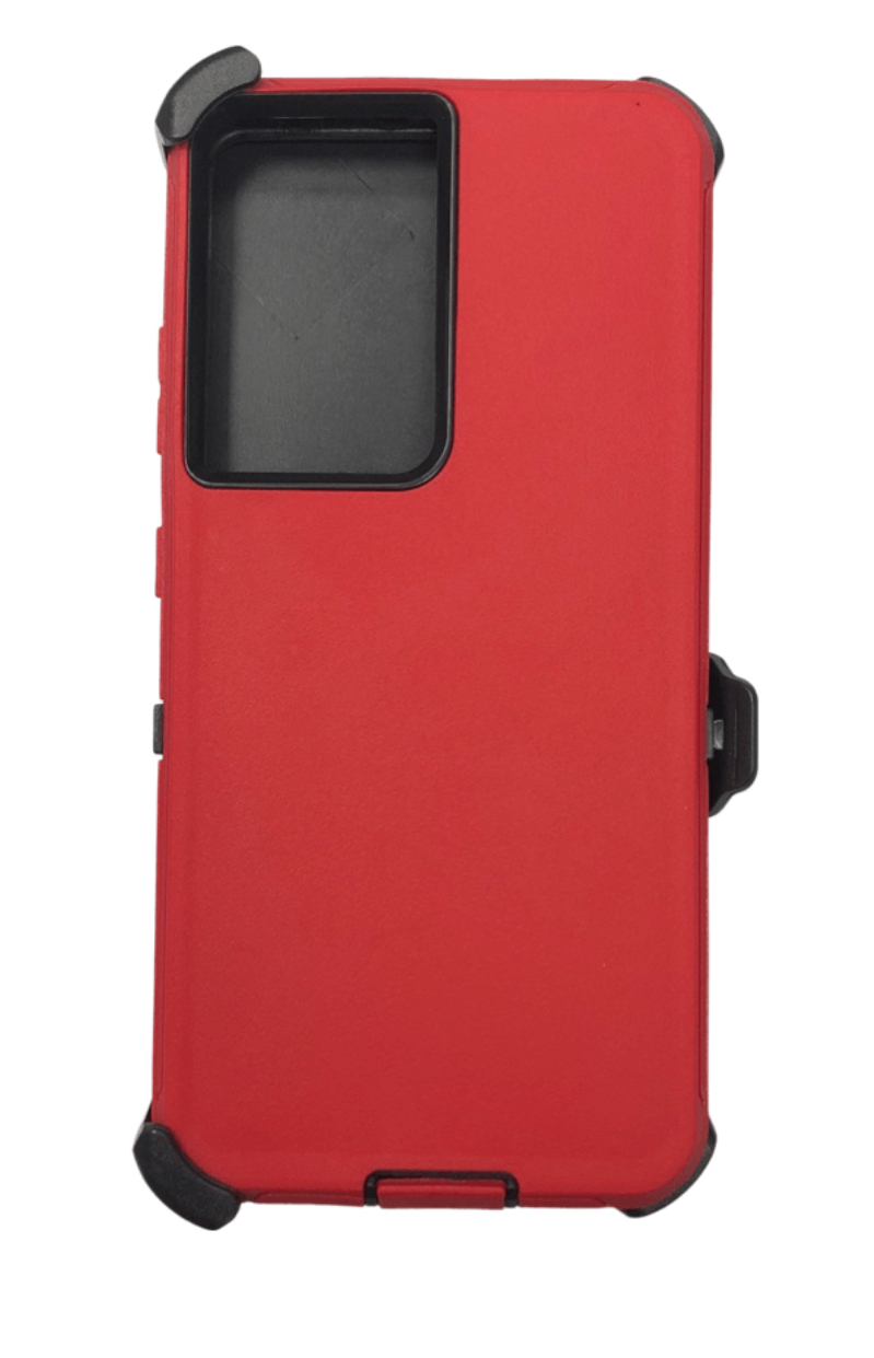 FOR GALAXY S20  | HEAVY DUTY CASE WITH BELT CLIP (RED)