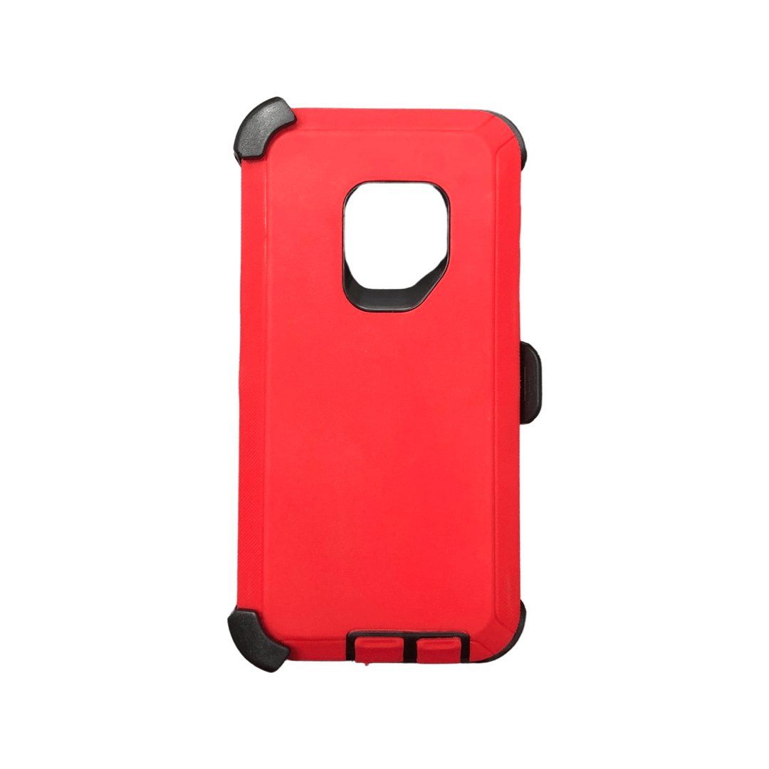 FOR GALAXY S9  | HEAVY DUTY CASE WITH BELT CLIP (RED)