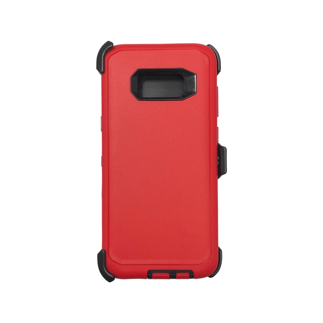FOR GALAXY S8 PLUS  | HEAVY DUTY CASE WITH BELT CLIP (RED)