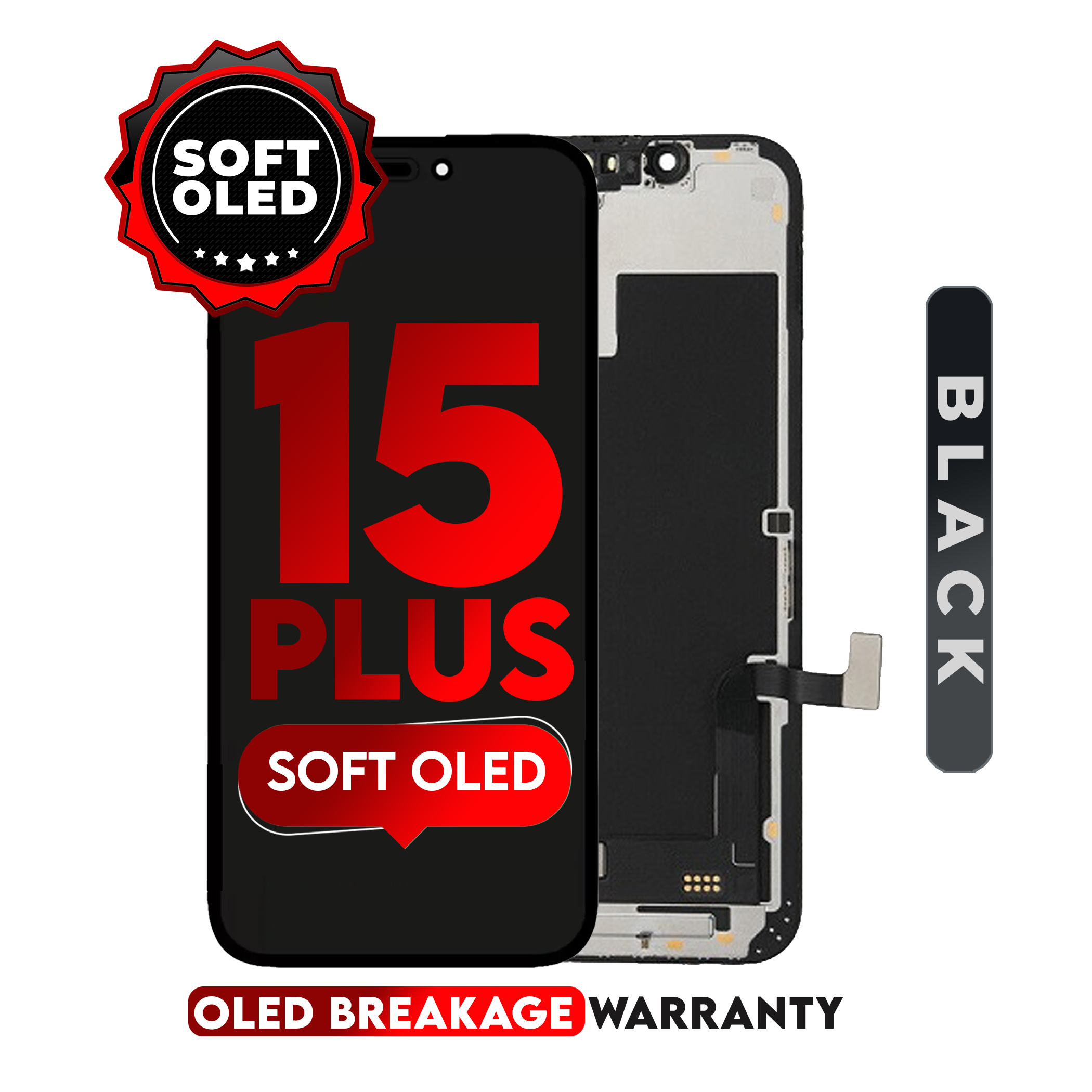 For iPhone 15 Plus | Soft OLED (JK) (Full Coverage/ Breakage covered)