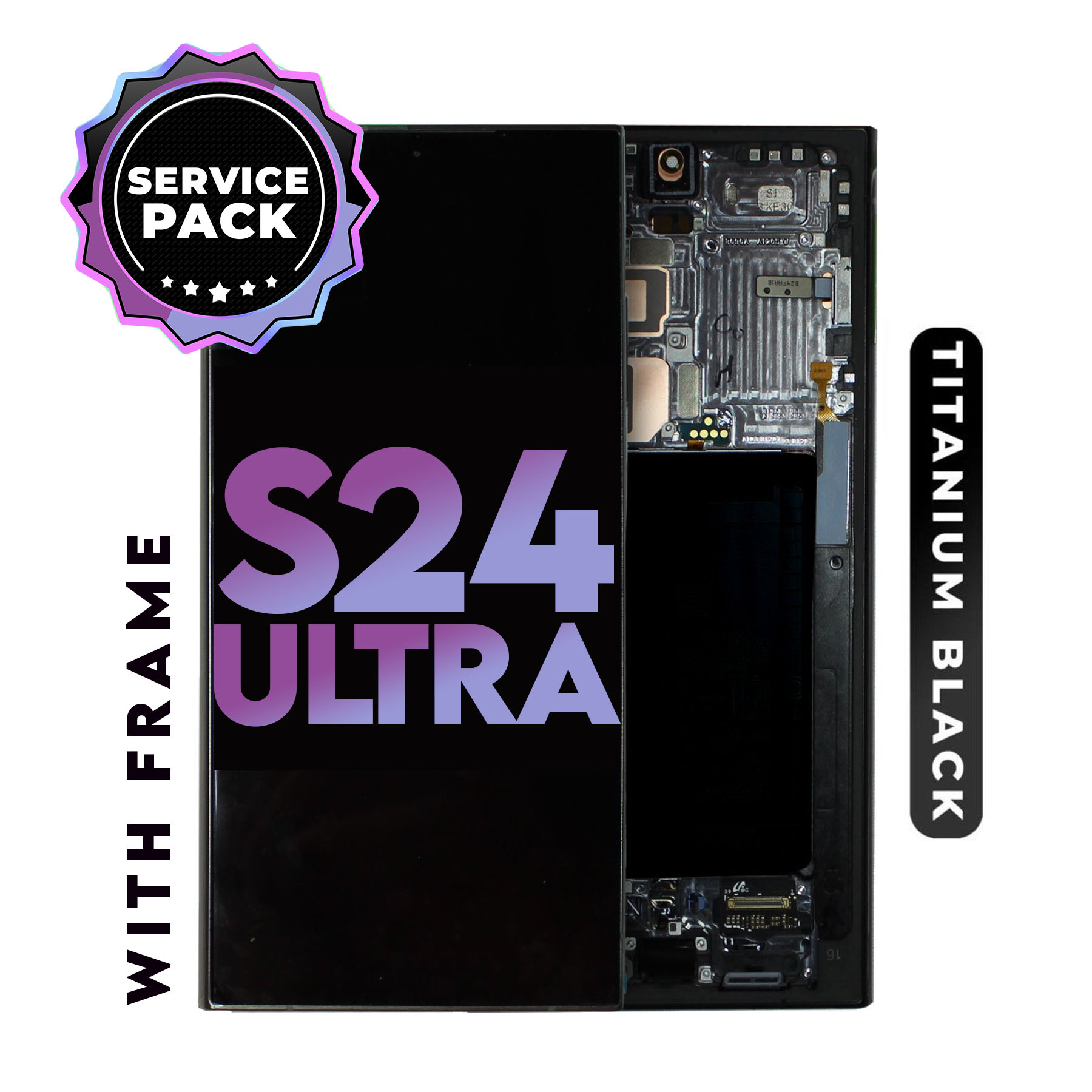 (Titanium Black) (Premium) Samsung S24 Ultra | OLED Screen With Frame
