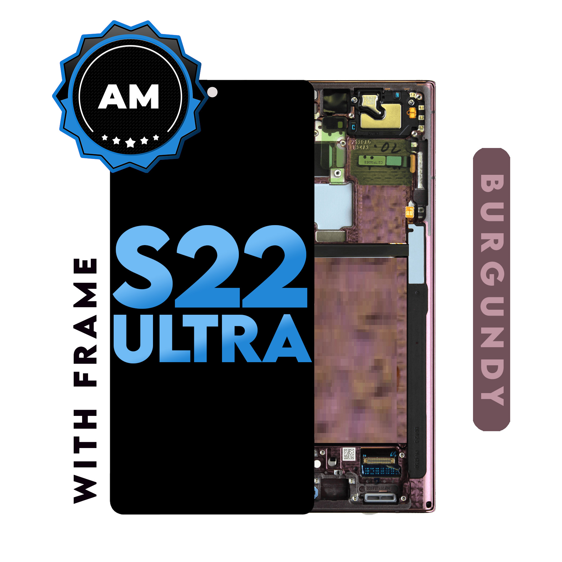 (Generic) Samsung S22 Ultra 5G (with Frame) Replacement Lcd Part - Burgundy