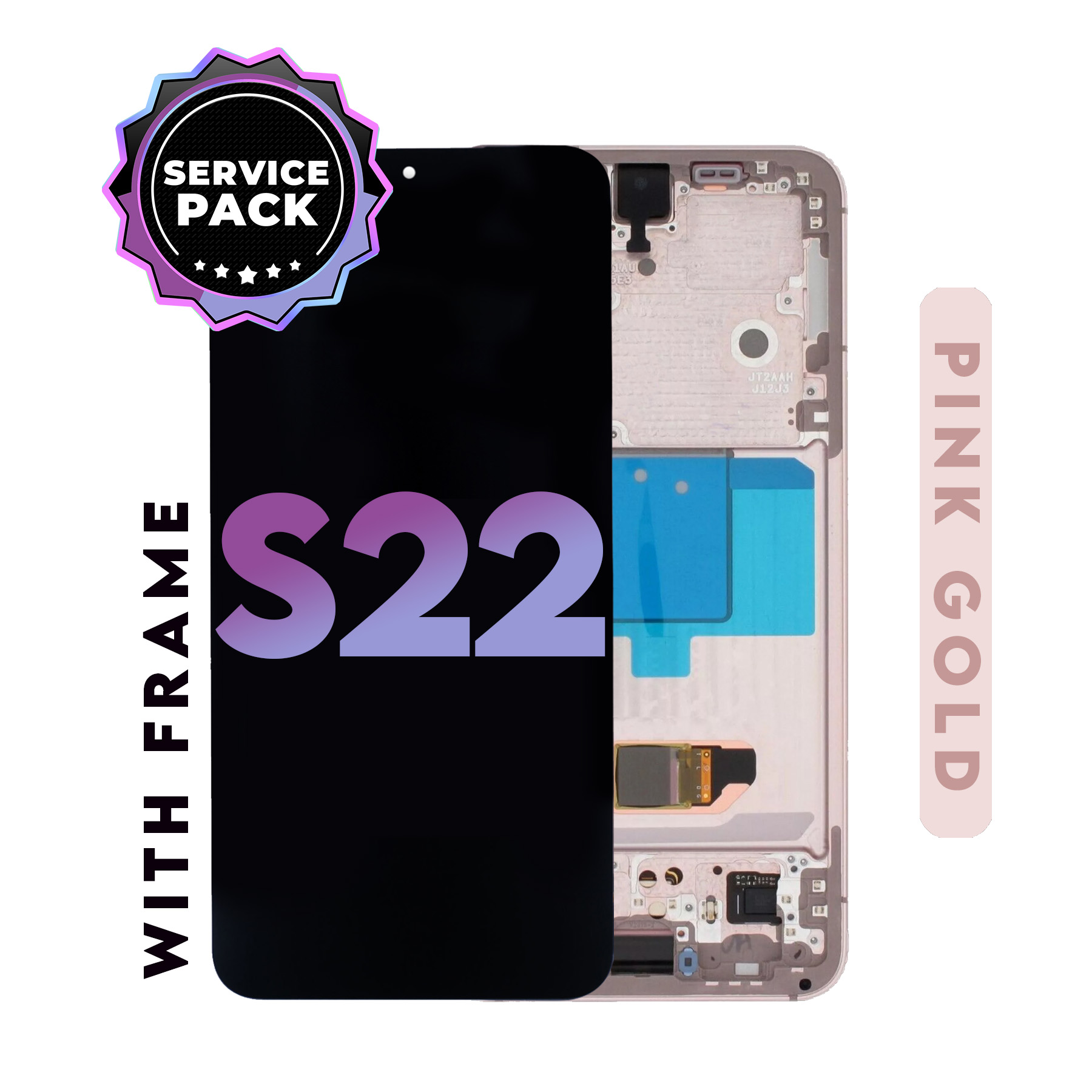 (Premium) (SP) (PINK) For Samsung S22 5G | OLED Screen With FRAME