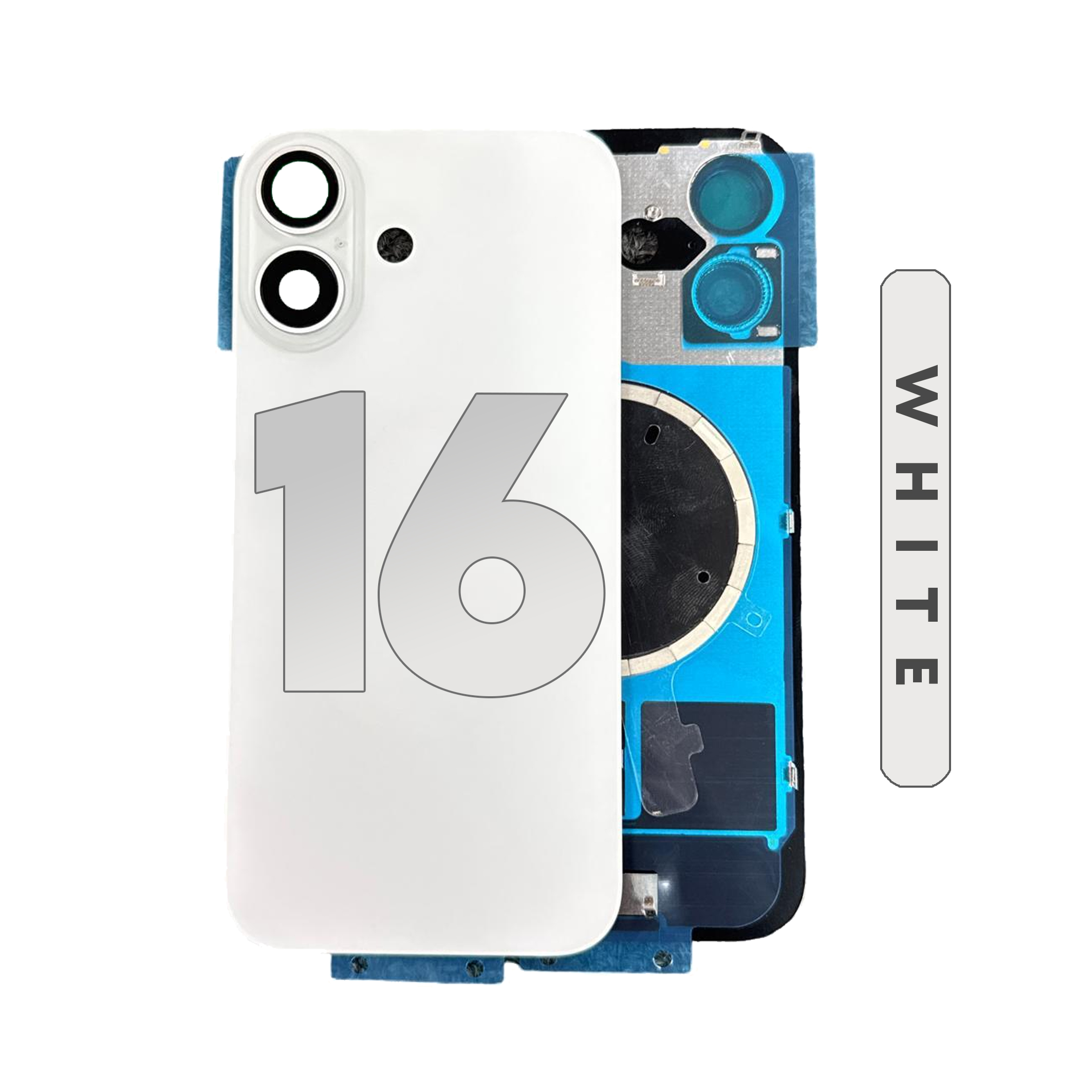 (White) For iPhone 16 | Back Glass w/ Magnet (No Logo)