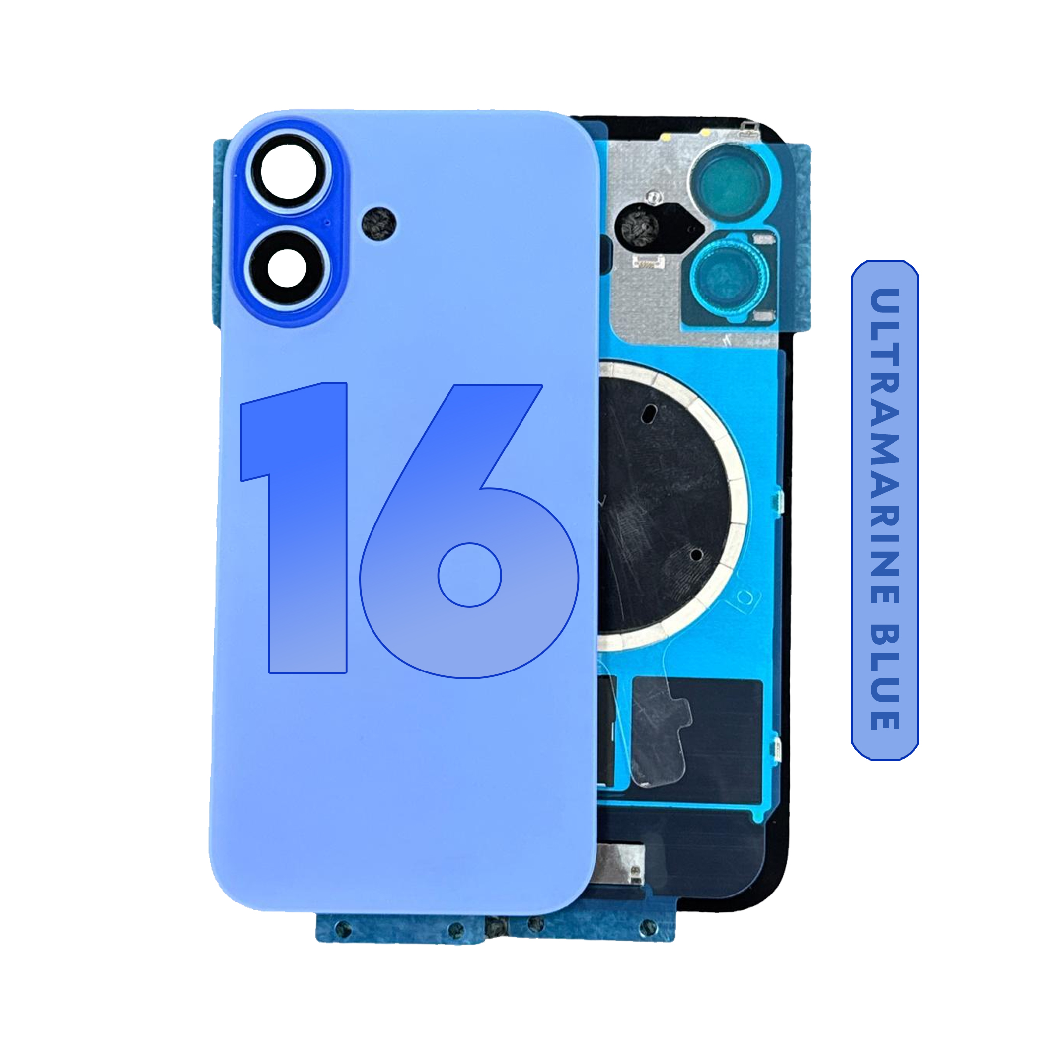 (Ultramarine Purple) For iPhone 16 | Back Glass w/ Magnet (No Logo)