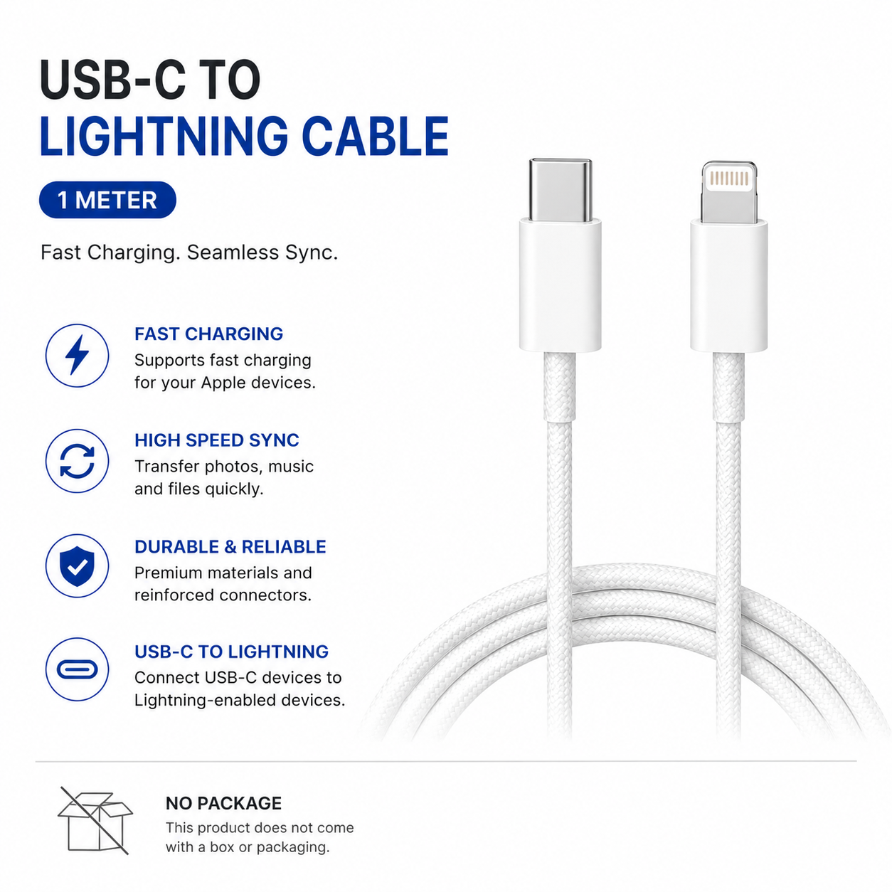 (no package) Type C to Lightning Charging Cable